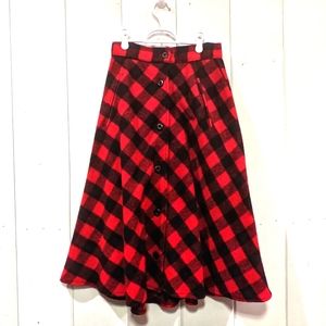 Vintage Woolrich Buffalo Plaid A-Line Skirt, Size 8